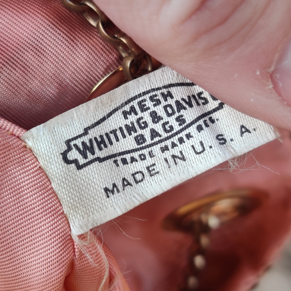 Vintage 1930s Whiting and Davis Flapper Gold Mesh Drawstring bag - Picture 6 of 12